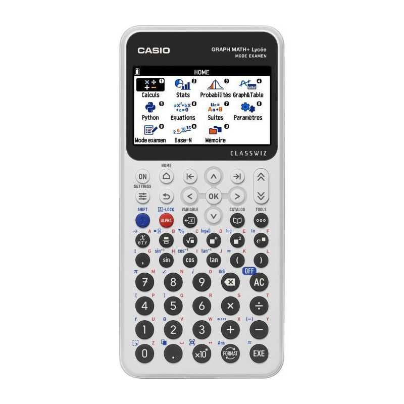 Calculatrice graphique Casio - Lycée - Math+ - Blanc