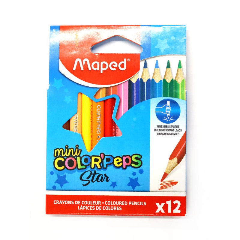 Crayon de couleur mini MAPED 12 couleurs