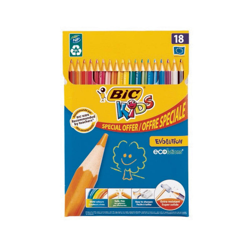 Crayon de couleur évolution BIC 18 couleurs