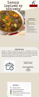 Lasopy legioma sy hen'omby (4 personnes)